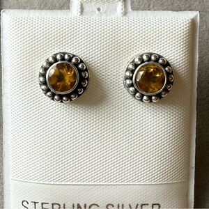 925 Sterling silver citrine stud earrings